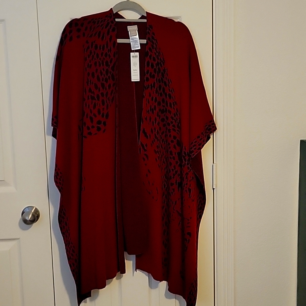 Chico's Covering Ruana / Open Poncho Jam Berry Color - Size S/M